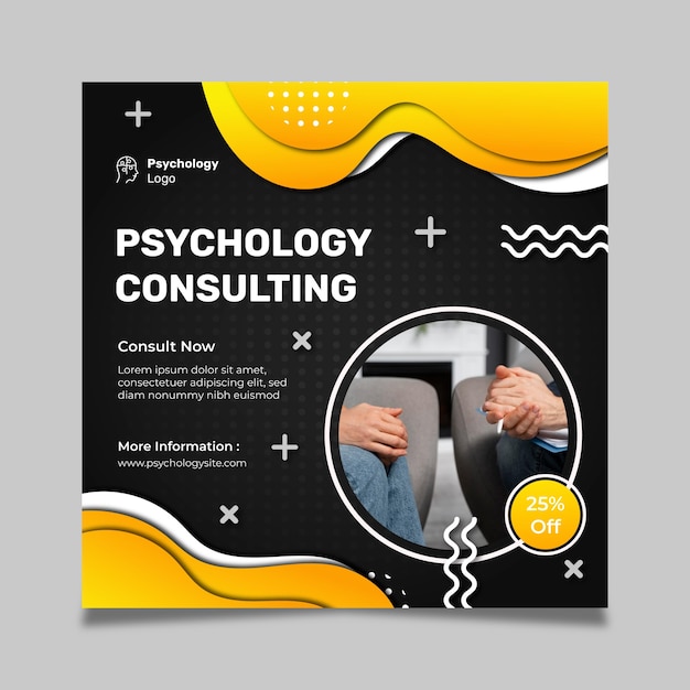 Psychology square flyer template