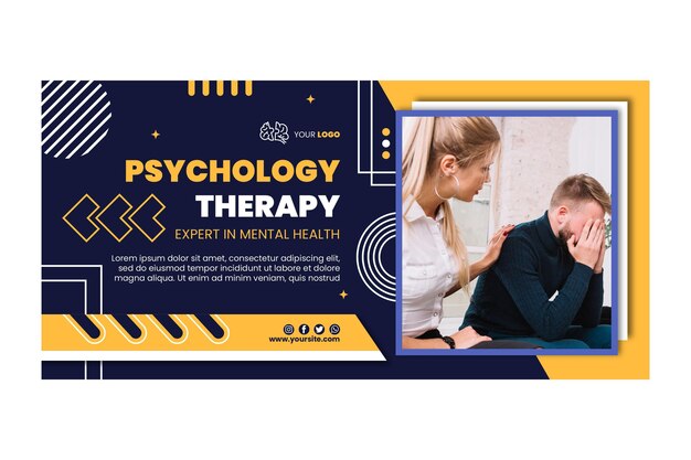 Psychology therapy banner template