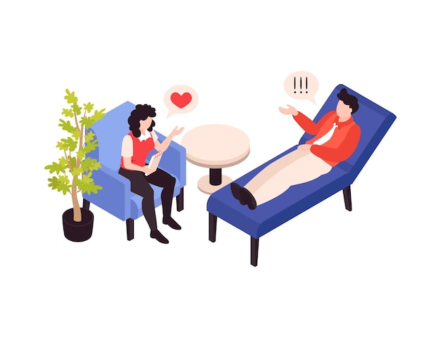 Psychology therapy isometric illustration