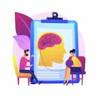 Free vector psychotherapy abstract concept  illustration. non pharmacological intervention, verbal counseling, psychotherapy service, behavioral cognitive therapy, private session .