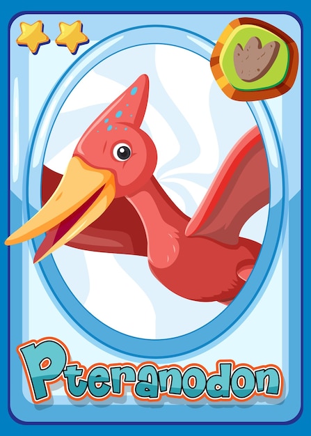 Pteranodon dinosaur cartoon card