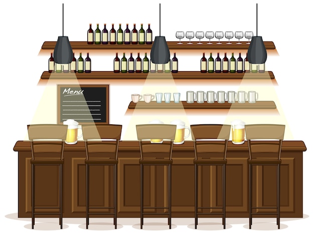 Free Vector pub and restaurant background scene