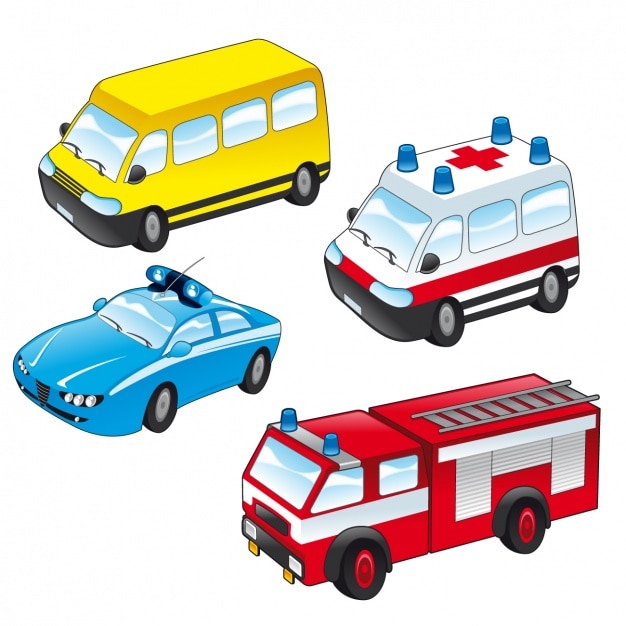 Free Vector public service vehicles collection