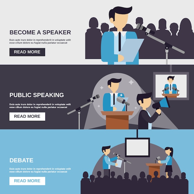 Free Vector public speaking banner