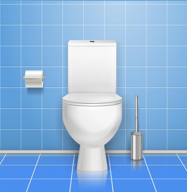 Public toilet interior illustration