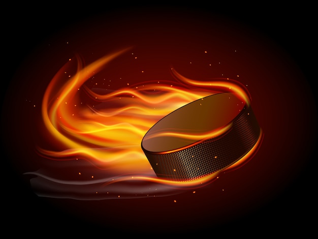 Free Vector puck in fire