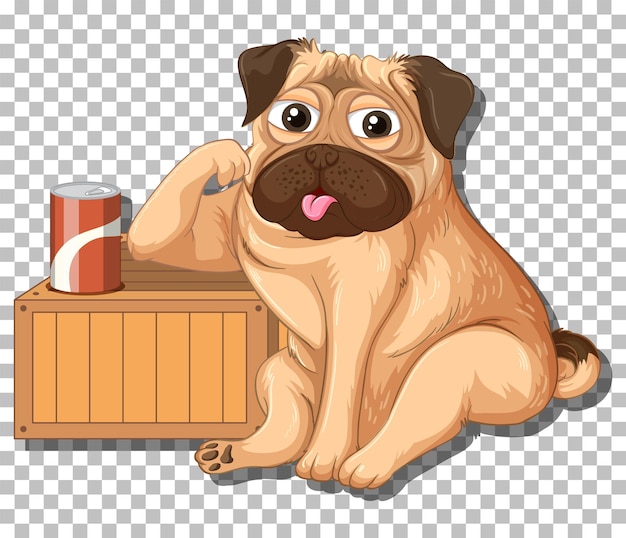 Free Vector pug dog cartoon character