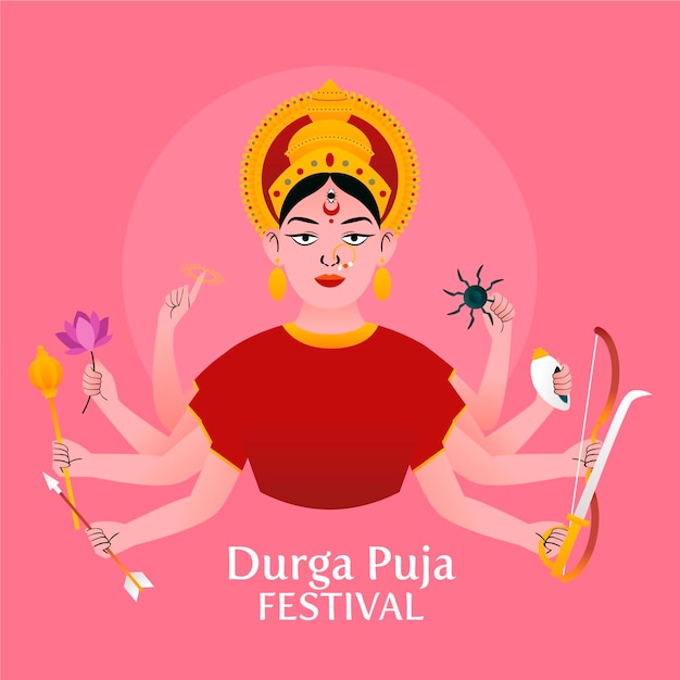 Free Vector puja festival concept