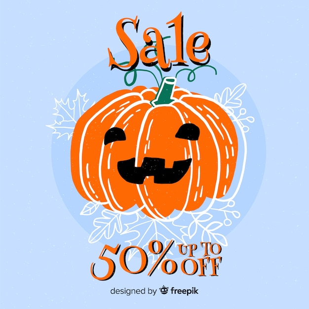 Free vector pumpkin special sale hand drawn halloween