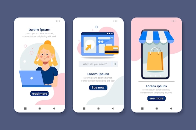 Purchase online concept app template