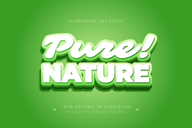 Free Vector pure nature text effect