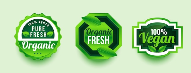 Free Vector pure organic fresh product label design