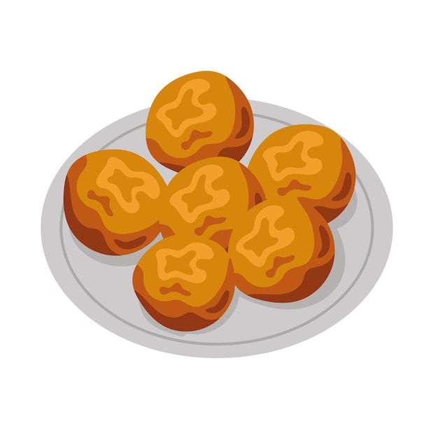 Free Vector puri cakes indian food