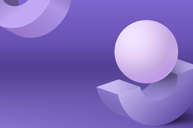 Purple abstract background, geometric shape in 3D vector