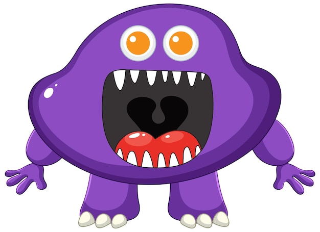 Free vector purple alien monster cartoon character illustration