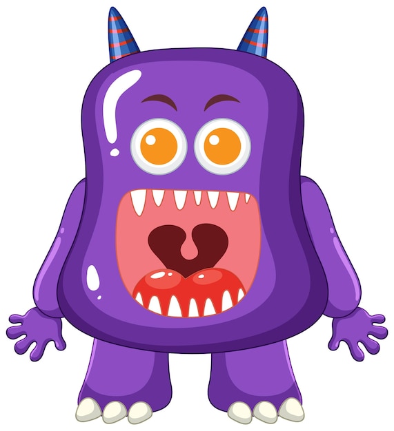 Purple Alien Monster Cartoon Character Illustration