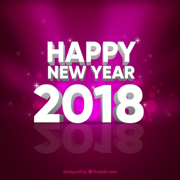 Purple background of happy new year 2018