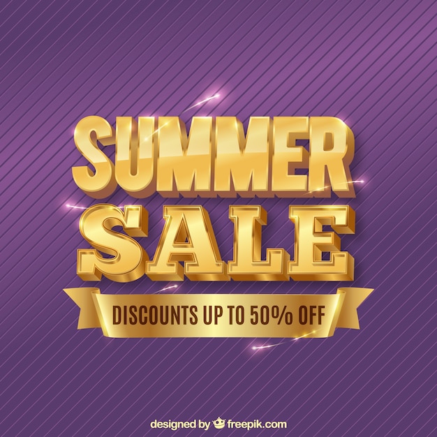 Purple background of summer golden sales