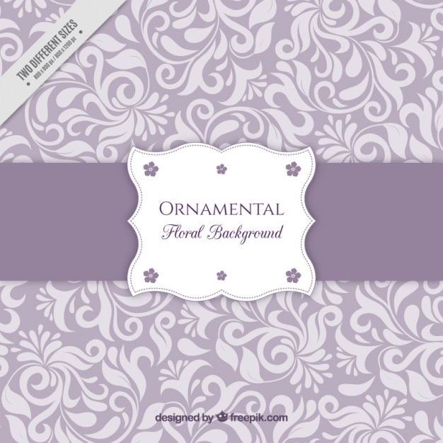 Free Vector purple background with floral ornaments