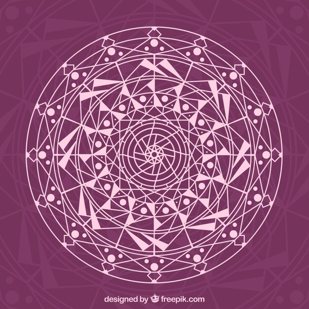 Purple background with geometric mandala