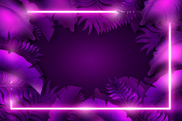 Free Vector purple background with neon frame