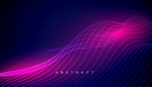 Purple background with wave lines in 3d style