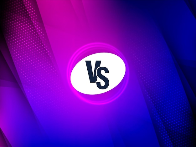 Free vector purple and blue color modern versus vs screen banner for duel tournament