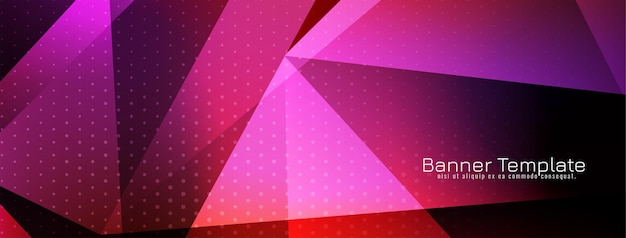 Purple color geometric style banner