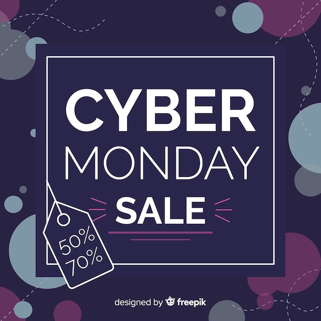 Free Vector purple cyber monday sale banner