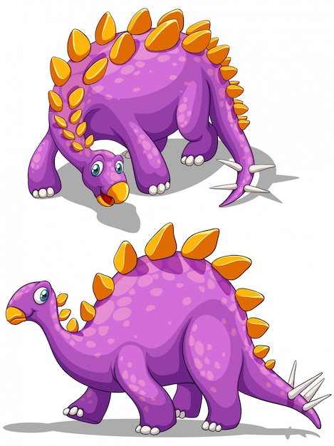 Purple dinosaur with spikes tail