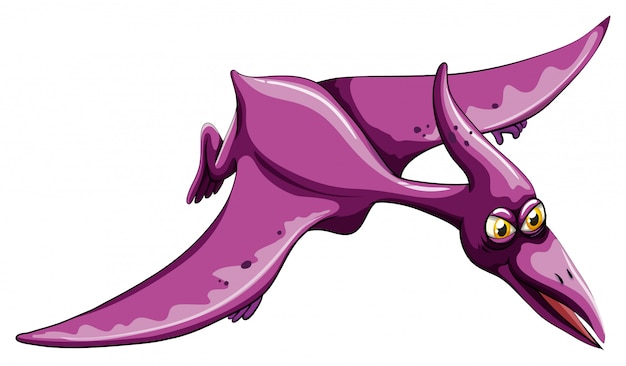 Free Vector purple dinosaur with wings