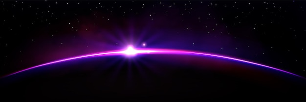 Free Vector purple earth planet light bg abstract sky sunrise