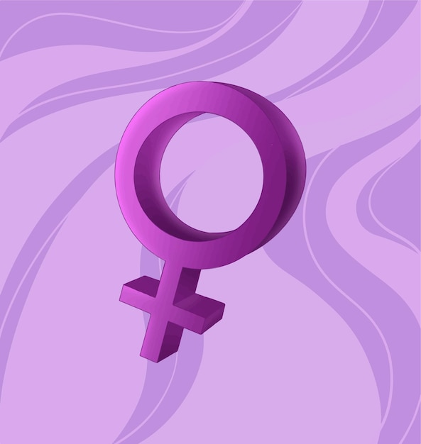 Free vector a purple female symbol in a purple background