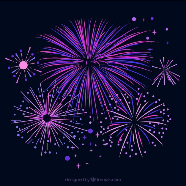 Purple fireworks background