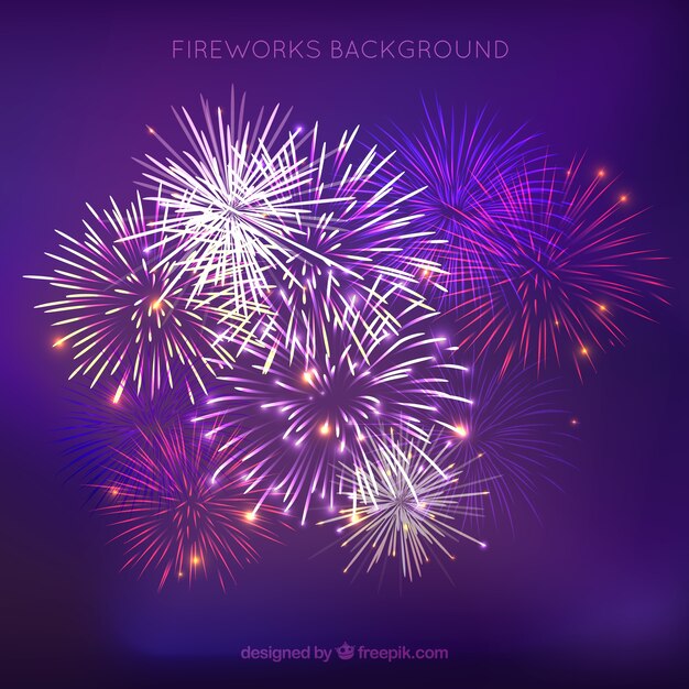 Purple fireworks background