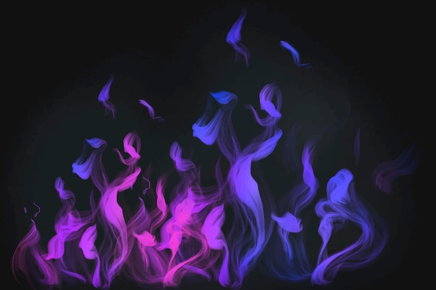 Free Vector purple flame element vector in black background