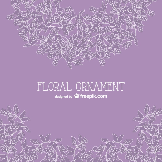 Free Vector purple floral ornament