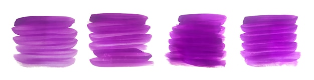 Purple hand painted abstract brush stroke set