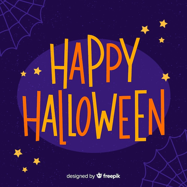 Purple happy halloween lettering