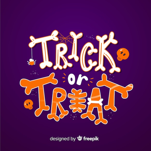 Free Vector purple happy halloween lettering