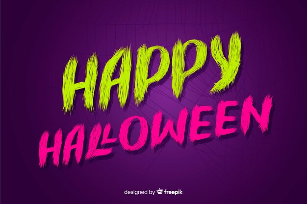 Purple happy halloween lettering 