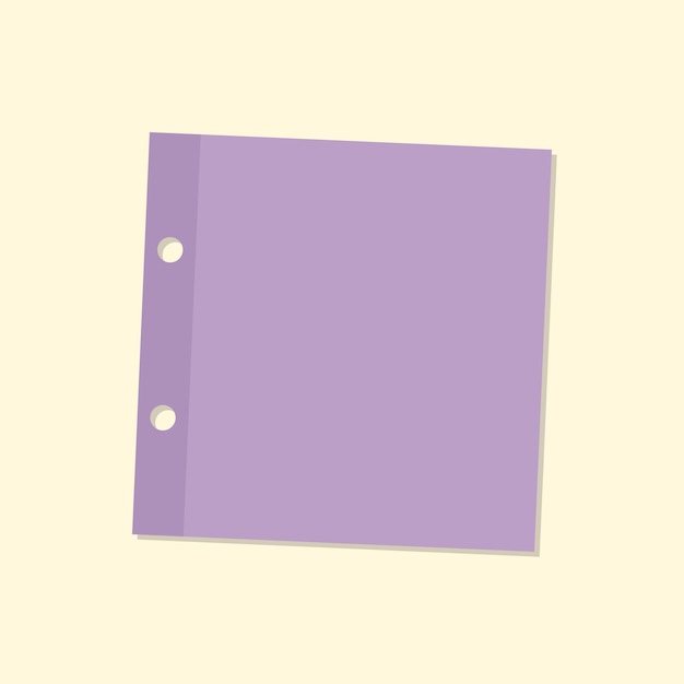 Free Vector purple hole punched notepaper journal sticker vector