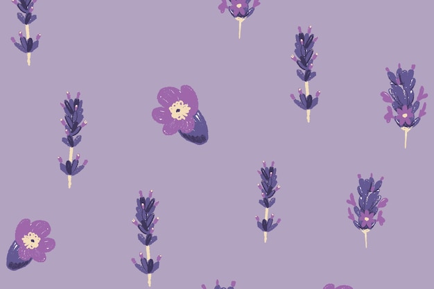 Free vector purple lavender floral pattern background