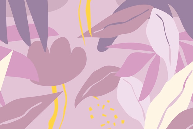 Free vector purple leaf background, tropical seamless pattern vector