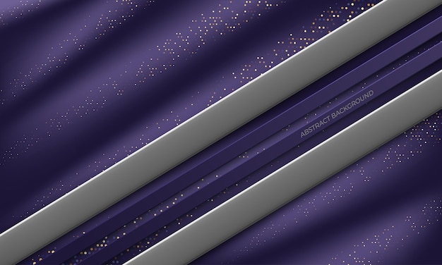 Free Vector purple luxury background with silver line decoration and glitter light effect