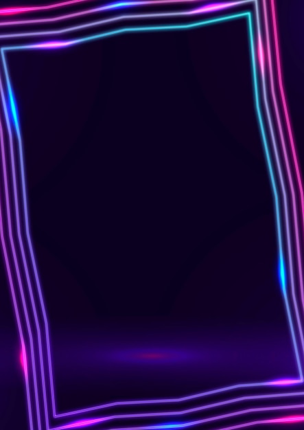 Free Vector purple neon frame on a dark background vector