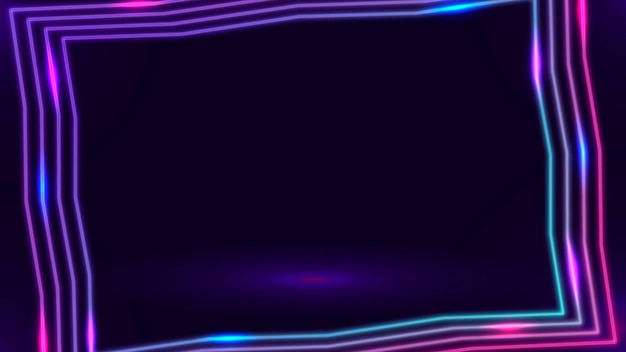 Purple neon frame on a dark background vector