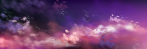 Purple and pink sky with realistic cloud texture