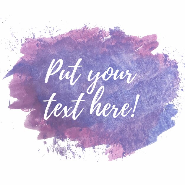 Purple and pink watercolor brushes with text template