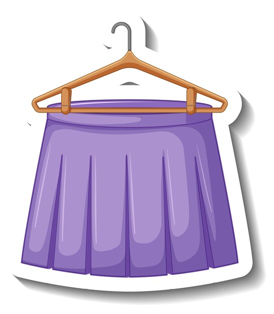 Purple pleated skirt with coathanger